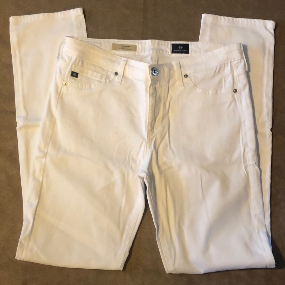 AG Goldschmied White Prima Mid Rise Cigarette 28R